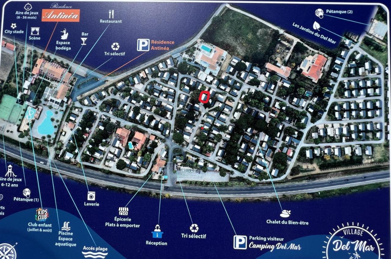 Camping Del Mar 10, Mobil Home Petit Paradis, 6 Personnes, Bord De Mer, Camping Del Mar Village Аржель-сюр-Мер Экстерьер фото